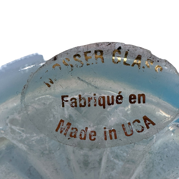 Vintage Mosser Glass Eye Winker Tumbler 4" Aqua Opal Opalescent Blue Juice USA - Picture 7 of 8